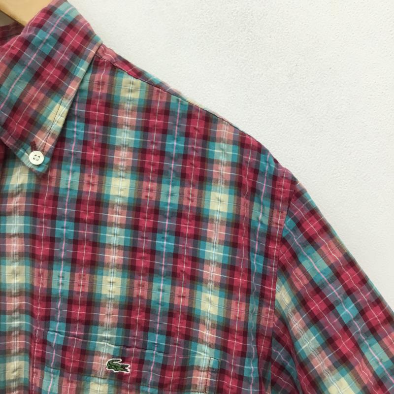 ラコステ LACOSTE シャツ、ブラウス 半袖 LACOSTE ラコステ チェック柄 半袖 ボタンダウンシャツ ピンク系 3 チェック マルチカラー / マルチカラー / multicolor メンズ USED 古着 中古 10156851