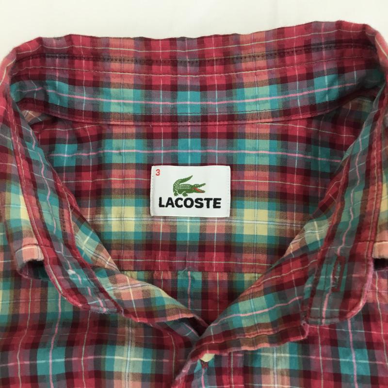 ラコステ LACOSTE シャツ、ブラウス 半袖 LACOSTE ラコステ チェック柄 半袖 ボタンダウンシャツ ピンク系 3 チェック マルチカラー / マルチカラー / multicolor メンズ USED 古着 中古 10156851