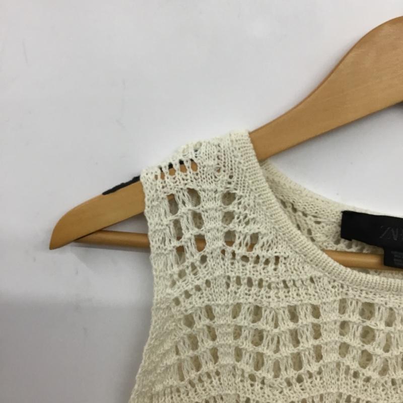 ザラ ZARA ベスト ベスト ニットベスト プルオーバーニットベスト M  アイボリー / アイボリー / レディース USED 古着 中古 10156853