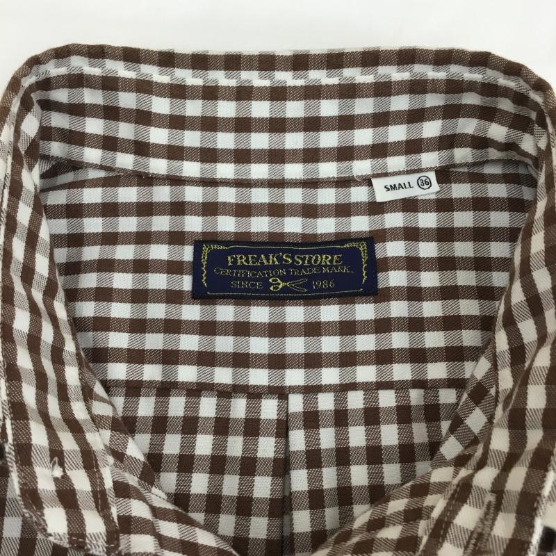 フリークスストア FREAK S STORE シャツ、ブラウス 半袖 FREAK’S STORE 半袖シャツ ギンガムチェック 182-1053 S チェック 茶 / ブラウン / brown X 白 / ホワイト / white メンズ USED 古着 中古 10156854