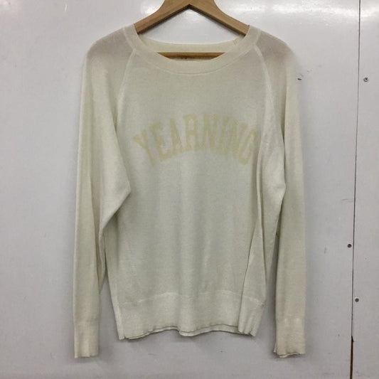 プラージュ Plage ニット、セーター 長袖 長袖ニットカットソー クルーネック セーター ロゴ、文字 アイボリー / アイボリー / レディース USED 古着 中古 10156855