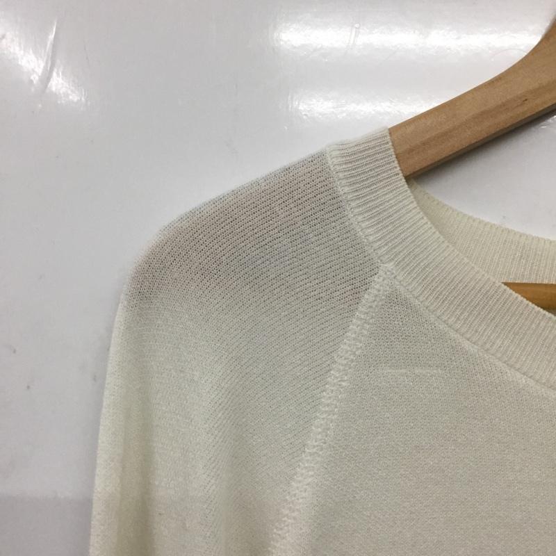 プラージュ Plage ニット、セーター 長袖 長袖ニットカットソー クルーネック セーター ロゴ、文字 アイボリー / アイボリー / レディース USED 古着 中古 10156855