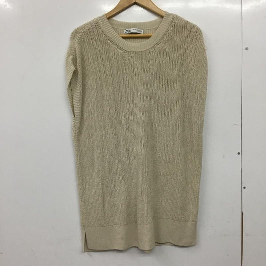 ザラ ZARA ベスト ベスト ニットベスト ノースリーブカットソー プルオーバー L 無地 アイボリー / アイボリー / レディース USED 古着 中古 10156856
