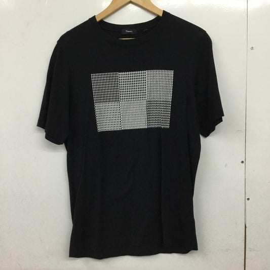 セオリー theory Tシャツ 半袖 半袖カットソー プリントTシャツ クルーネックカットソー M ロゴ、文字 黒 / ブラック / black メンズ USED 古着 中古 10156863