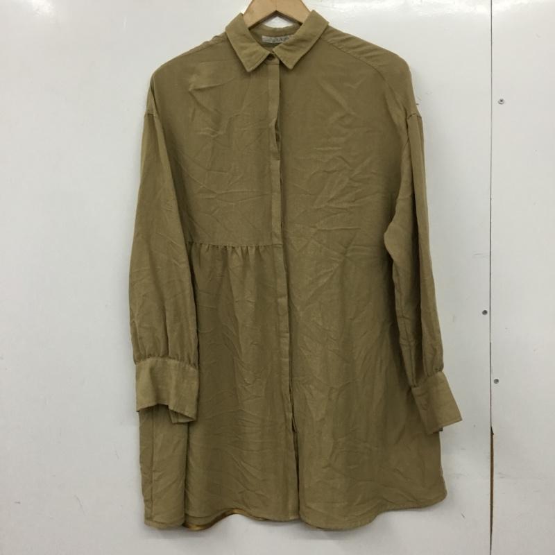 ケービーエフ KBF ワンピース ひざ丈スカート 長袖シャツワンピース フロントボタン ロングワンピース ONE SIZE 無地 ベージュ / ベージュ / beige レディース USED 古着 中古 10156865
