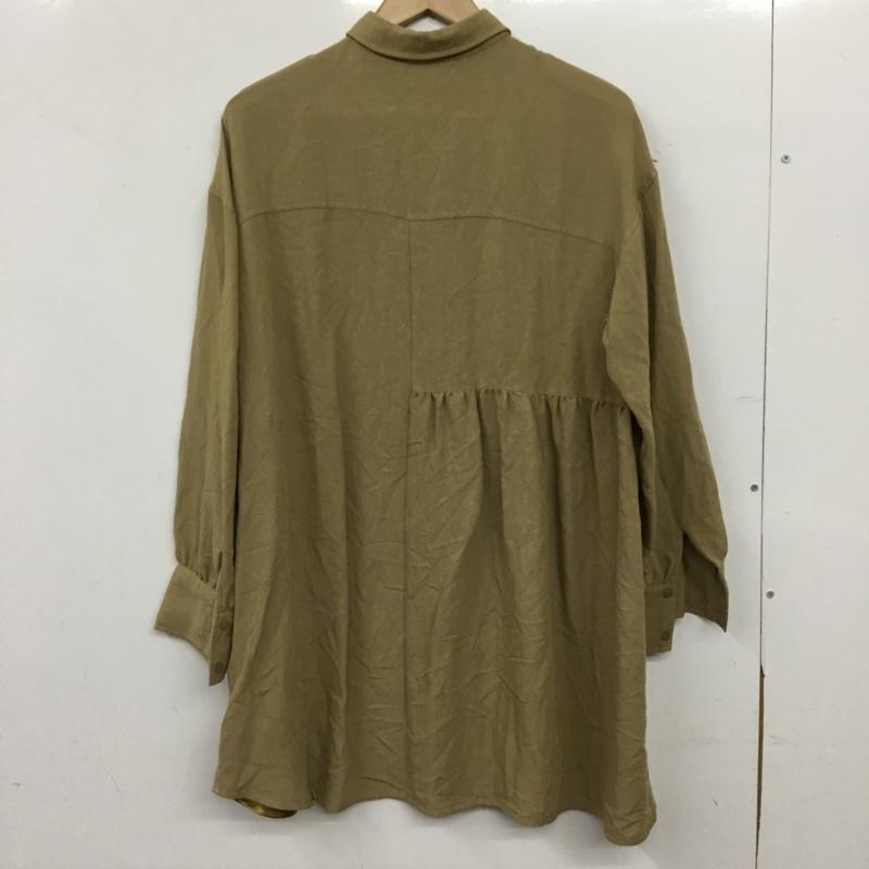 ケービーエフ KBF ワンピース ひざ丈スカート 長袖シャツワンピース フロントボタン ロングワンピース ONE SIZE 無地 ベージュ / ベージュ / beige レディース USED 古着 中古 10156865