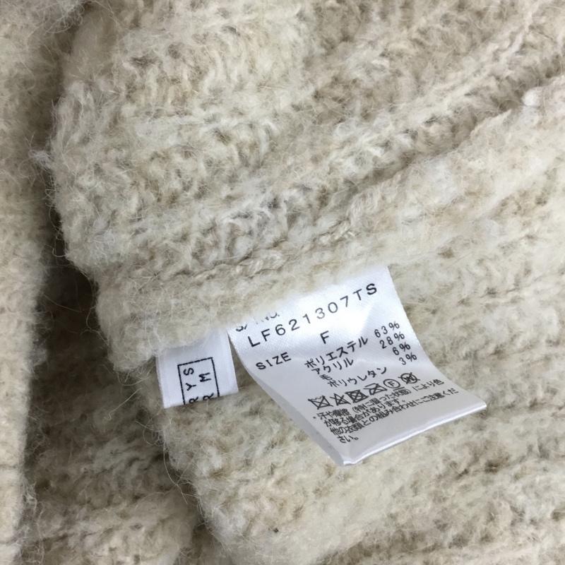 ローリーズファーム LOWRYS FARM ニット、セーター 長袖 長袖ニットカットソー Vネック セーター FREE 無地 アイボリー / アイボリー / レディース USED 古着 中古 10156873
