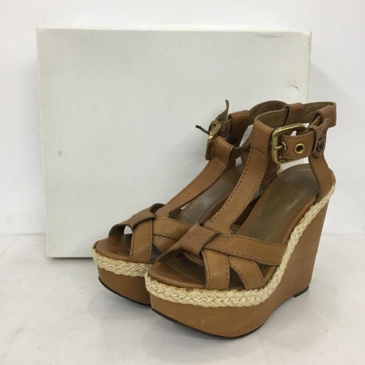 バーバリーブルーレーベル BURBERRY BLUE LABEL サンダル サンダル ウェッジソール 5 箱有 無地 茶 / ブラウン / brown レディース USED 古着 中古 10156883