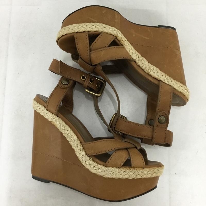 バーバリーブルーレーベル BURBERRY BLUE LABEL サンダル サンダル ウェッジソール 5 箱有 無地 茶 / ブラウン / brown レディース USED 古着 中古 10156883