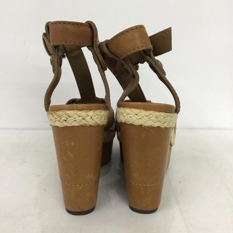 バーバリーブルーレーベル BURBERRY BLUE LABEL サンダル サンダル ウェッジソール 5 箱有 無地 茶 / ブラウン / brown レディース USED 古着 中古 10156883