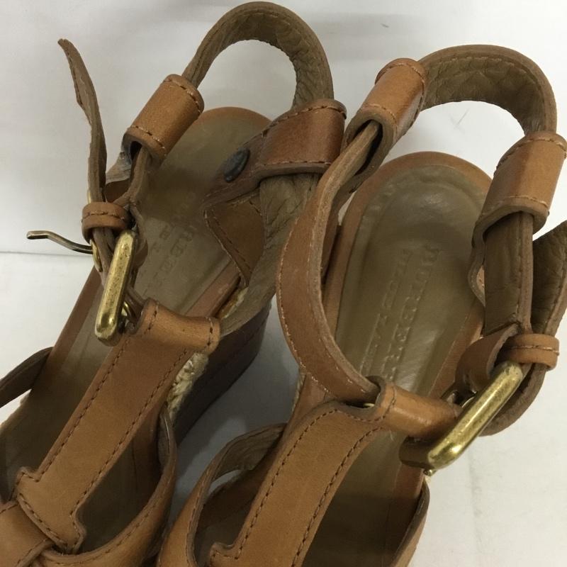 バーバリーブルーレーベル BURBERRY BLUE LABEL サンダル サンダル ウェッジソール 5 箱有 無地 茶 / ブラウン / brown レディース USED 古着 中古 10156883