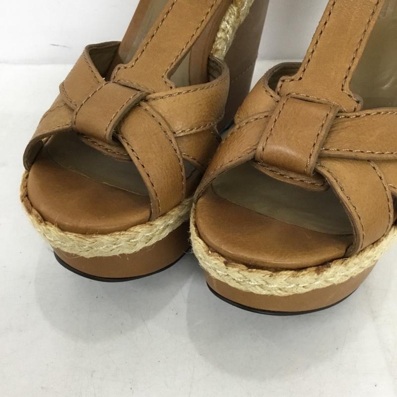 バーバリーブルーレーベル BURBERRY BLUE LABEL サンダル サンダル ウェッジソール 5 箱有 無地 茶 / ブラウン / brown レディース USED 古着 中古 10156883