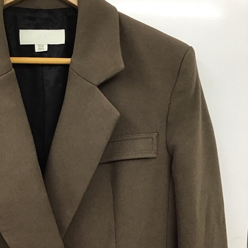 ザラ ZARA ジャケット、上着 ジャケット、ブレザー カジュアルジャケット アウター カラージャケット S 無地 茶 / ブラウン / brown レディース USED 古着 中古 10156889