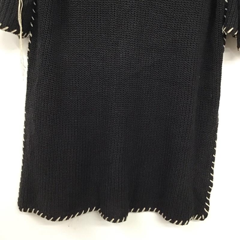 ジーナシス JEANASIS ニット、セーター 半袖 半袖ニットカットソー クルーネック セーター FREE 無地 黒 / ブラック / black レディース USED 古着 中古 10156893