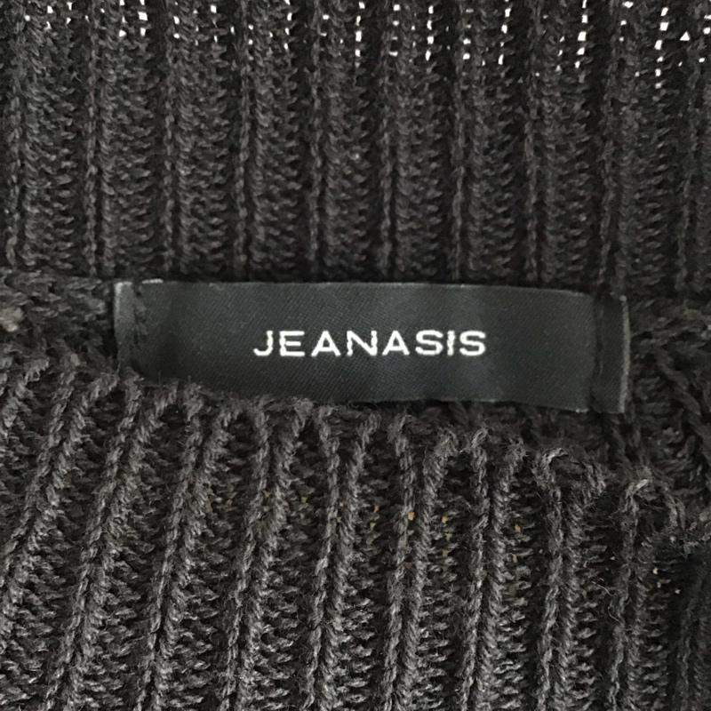 ジーナシス JEANASIS ニット、セーター 半袖 半袖ニットカットソー クルーネック セーター FREE 無地 黒 / ブラック / black レディース USED 古着 中古 10156893