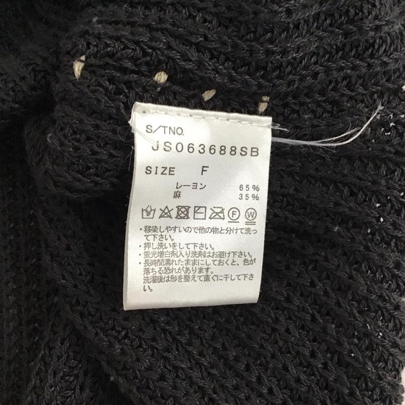 ジーナシス JEANASIS ニット、セーター 半袖 半袖ニットカットソー クルーネック セーター FREE 無地 黒 / ブラック / black レディース USED 古着 中古 10156893