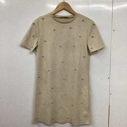 ザラ ZARA カットソー 半袖 半袖カットソー プリントTシャツ クルーネックカットソー XS  ベージュ / ベージュ / beige レディース USED 古着 中古 10156894