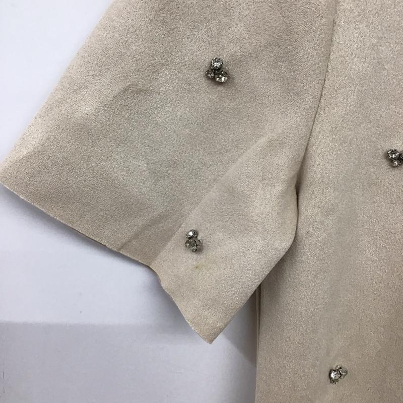 ザラ ZARA カットソー 半袖 半袖カットソー プリントTシャツ クルーネックカットソー XS  ベージュ / ベージュ / beige レディース USED 古着 中古 10156894