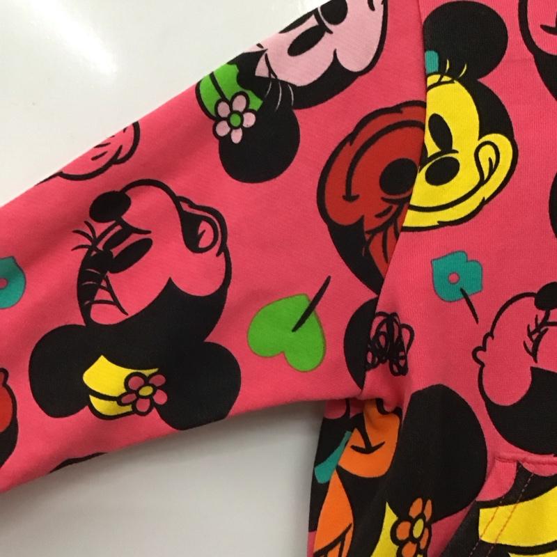 ディズニー Disney パーカー 長袖 ジップアップパーカー 長袖パーカー カジュアルジャケット 130cm プリント 桃 / ピンク / pink ガールズ USED 古着 中古 10156896
