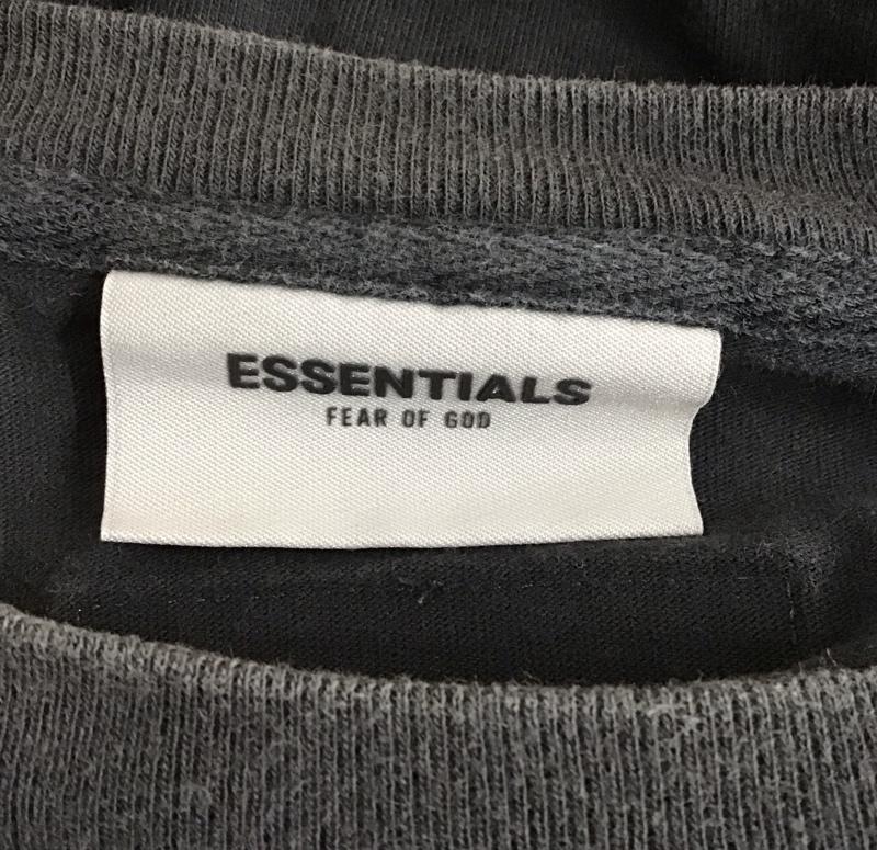 エッセンシャルズ ESSENTIALS Tシャツ 半袖 半袖カットソー プリントTシャツ クルーネックカットソー L ロゴ、文字 ダークグレー / ダークグレー / メンズ USED 古着 中古 10156897
