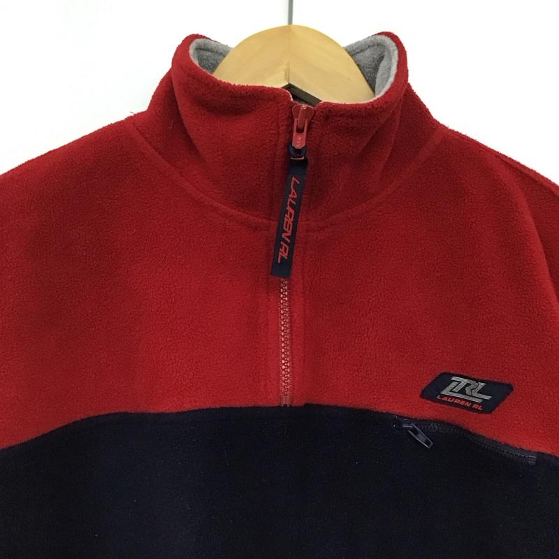 ローレンラルフローレン LAUREN RALPH LAUREN ジャケット、上着 ジャンパー、ブルゾン フリースジャケット プルオーバージャケット S ロゴ、文字 赤 / レッド / red X 紺 / ネイビー / navy メンズ USED 古着 中古 10156898