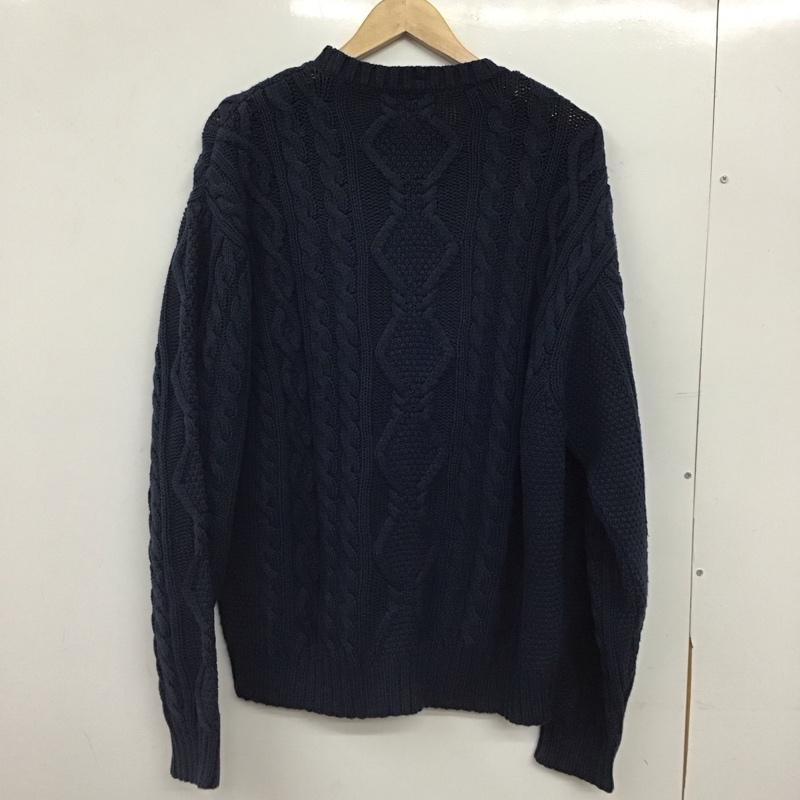 ブルックスブラザーズ BROOKS BROTHERS ニット、セーター 長袖 長袖ニットカットソー クルーネック セーター M  紺 / ネイビー / navy メンズ USED 古着 中古 10156903