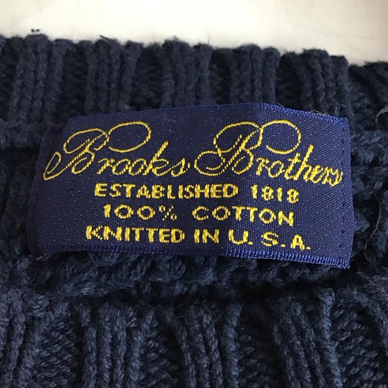 ブルックスブラザーズ BROOKS BROTHERS ニット、セーター 長袖 長袖ニットカットソー クルーネック セーター M  紺 / ネイビー / navy メンズ USED 古着 中古 10156903