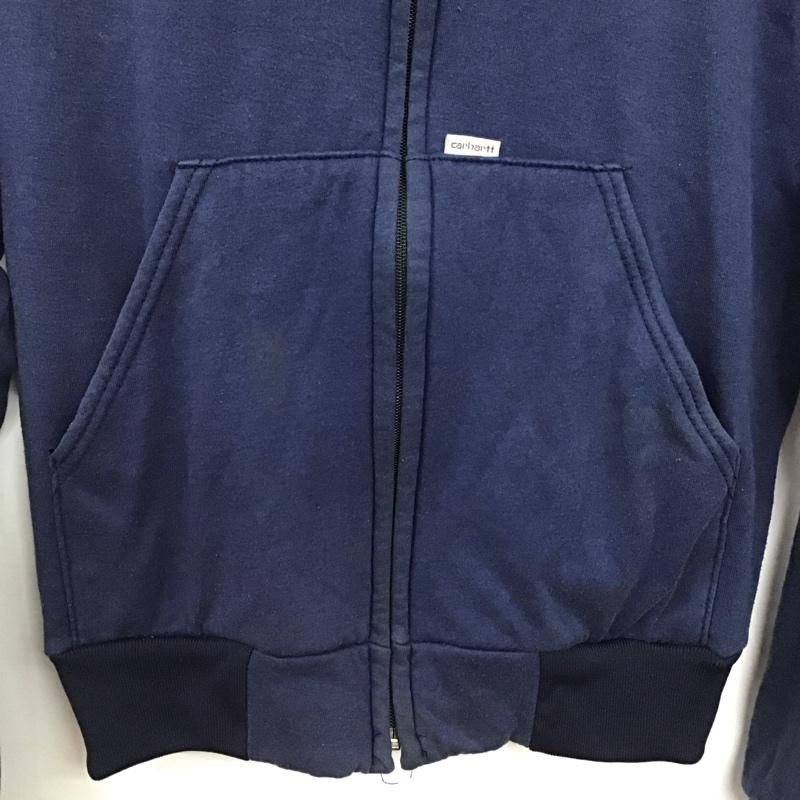 カーハート Carhartt パーカー 長袖 ジップアップパーカー 長袖パーカー カジュアルジャケット S 無地 紺 / ネイビー / navy メンズ USED 古着 中古 10156904
