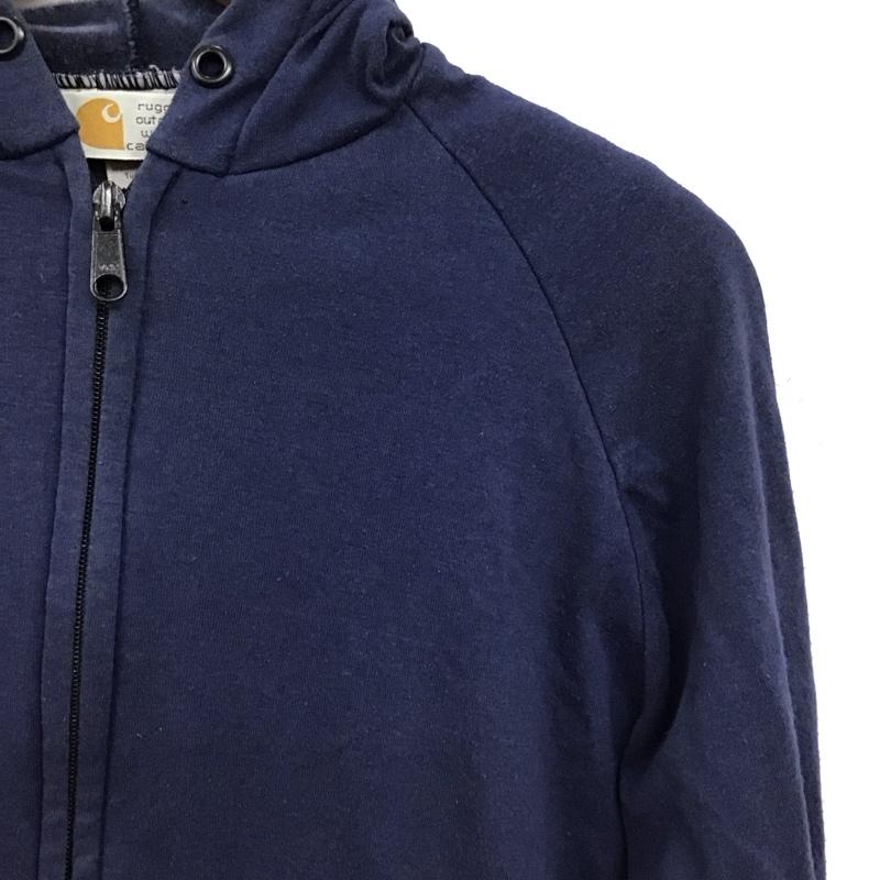 カーハート Carhartt パーカー 長袖 ジップアップパーカー 長袖パーカー カジュアルジャケット S 無地 紺 / ネイビー / navy メンズ USED 古着 中古 10156904