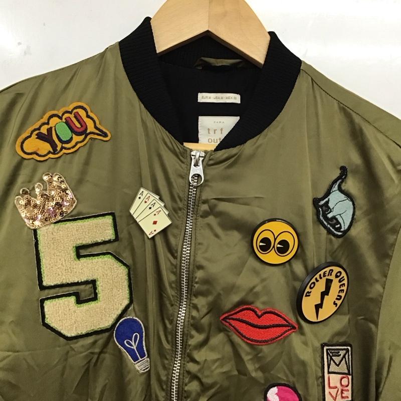 ザラティーアールエフ ZARA TRF ジャケット、上着 ジャンパー、ブルゾン ジップアップジャケット ナイロンジャケット アウター M ロゴ、文字 カーキ / カーキ / khaki レディース USED 古着 中古 10156907