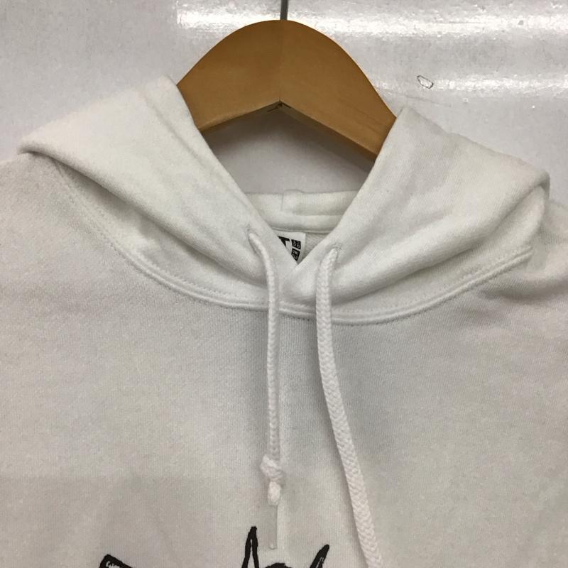 ユニクロ UNIQLO パーカー 長袖 長袖パーカー プルオーバーパーカー スウェット M ロゴ、文字 白 / ホワイト / white レディース USED 古着 中古 10156911