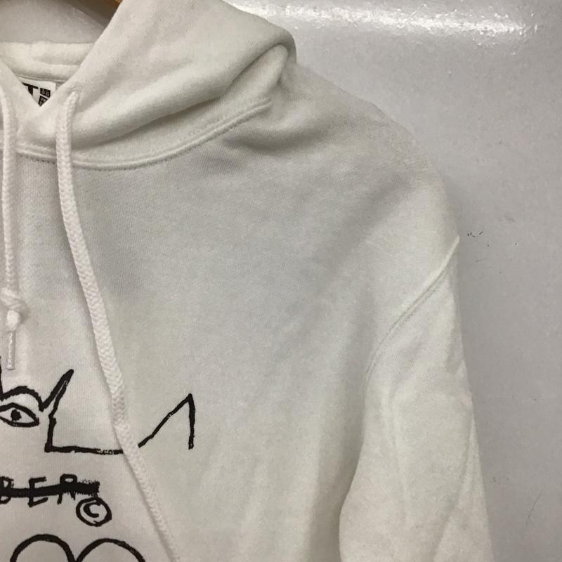 ユニクロ UNIQLO パーカー 長袖 長袖パーカー プルオーバーパーカー スウェット M ロゴ、文字 白 / ホワイト / white レディース USED 古着 中古 10156911