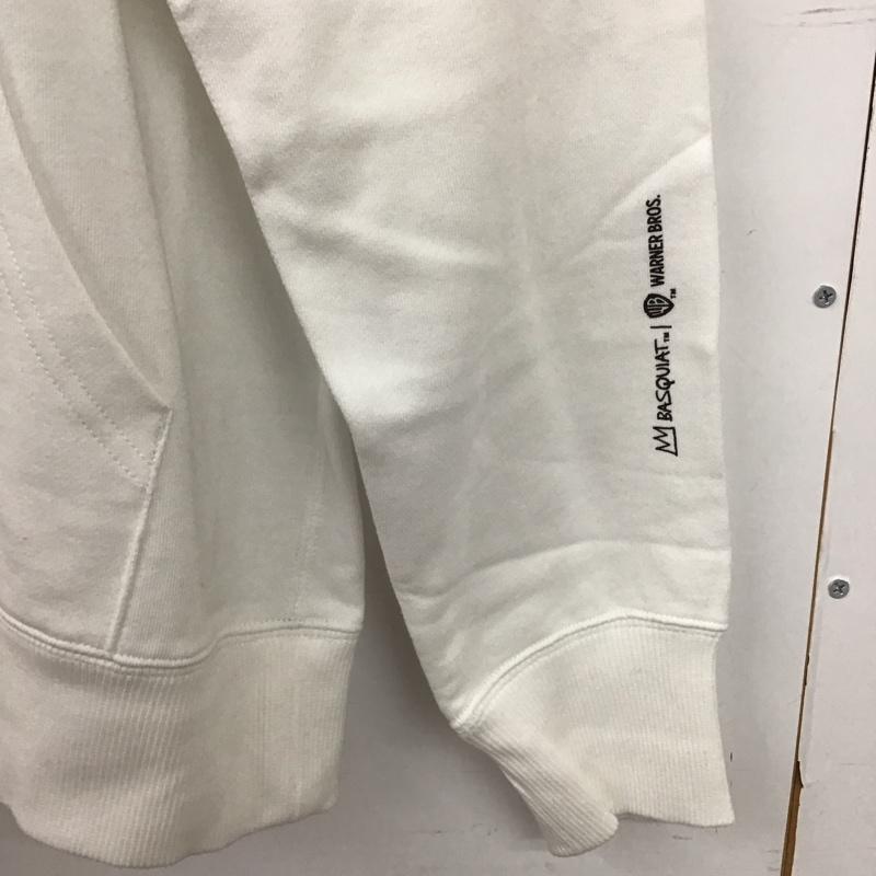 ユニクロ UNIQLO パーカー 長袖 長袖パーカー プルオーバーパーカー スウェット M ロゴ、文字 白 / ホワイト / white レディース USED 古着 中古 10156911