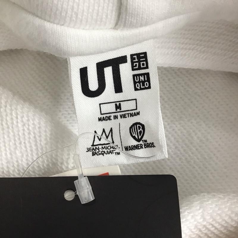 ユニクロ UNIQLO パーカー 長袖 長袖パーカー プルオーバーパーカー スウェット M ロゴ、文字 白 / ホワイト / white レディース USED 古着 中古 10156911