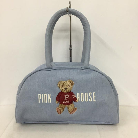 ピンクハウス PINK HOUSE ハンドバッグ ハンドバッグ ミニボストンバッグ クマ デニム 刺繍 ロゴ、文字 水色 / ライトブルー / レディース USED 古着 中古 10156916