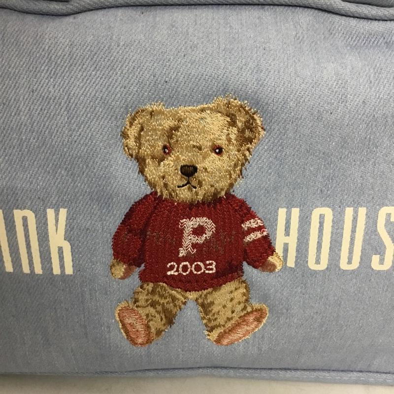 ピンクハウス PINK HOUSE ハンドバッグ ハンドバッグ ミニボストンバッグ クマ デニム 刺繍 ロゴ、文字 水色 / ライトブルー / レディース USED 古着 中古 10156916
