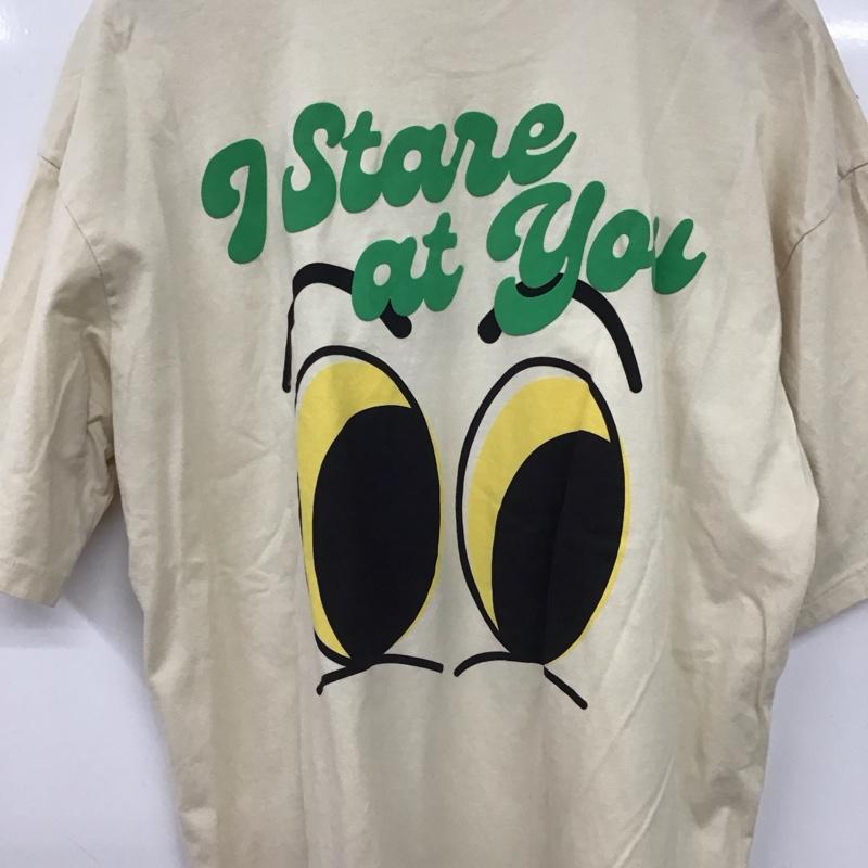 ザラ ZARA Tシャツ 半袖 半袖カットソー プリントTシャツ クルーネックカットソー L プリント ベージュ / ベージュ / beige メンズ USED 古着 中古 10156924