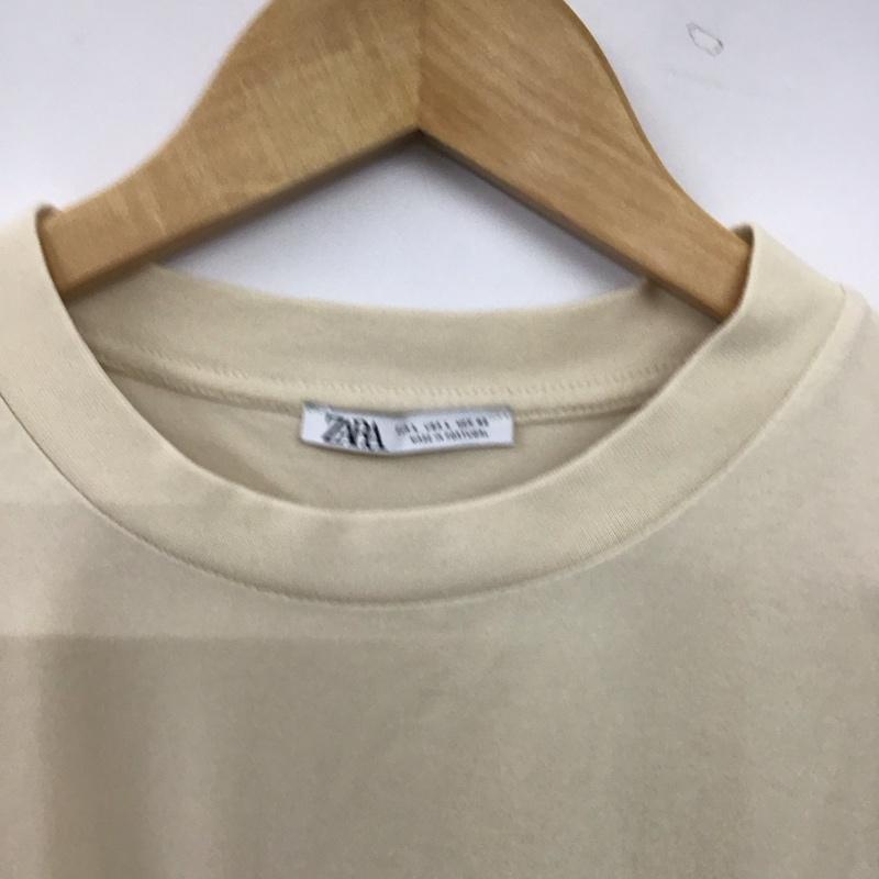 ザラ ZARA Tシャツ 半袖 半袖カットソー プリントTシャツ クルーネックカットソー L プリント ベージュ / ベージュ / beige メンズ USED 古着 中古 10156924