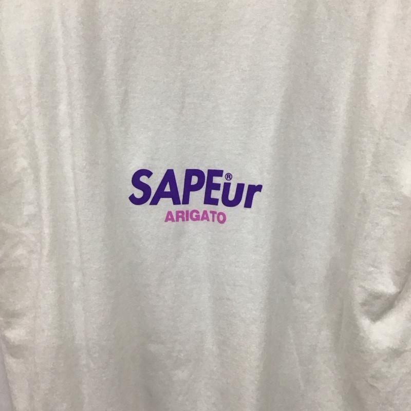 サプール SAPEur Tシャツ 半袖 半袖カットソー プリントTシャツ クルーネックカットソー L プリント 白 / ホワイト / white メンズ USED 古着 中古 10156925