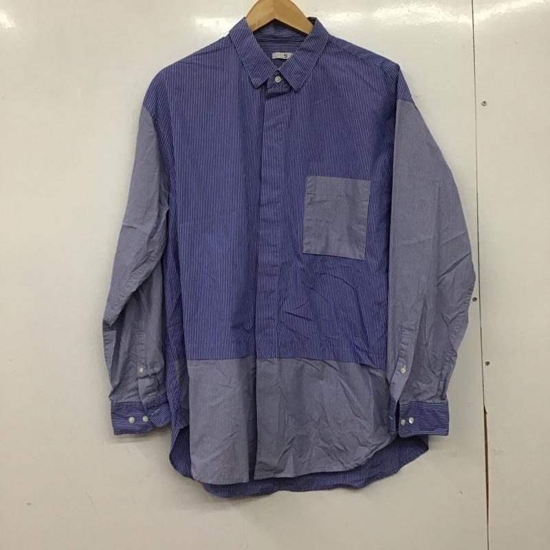 ユニクロ UNIQLO シャツ、ブラウス 長袖 長袖シャツ ストライプシャツ カラーシャツ L ストライプ 青 / ブルー / blue メンズ USED 古着 中古 10156926