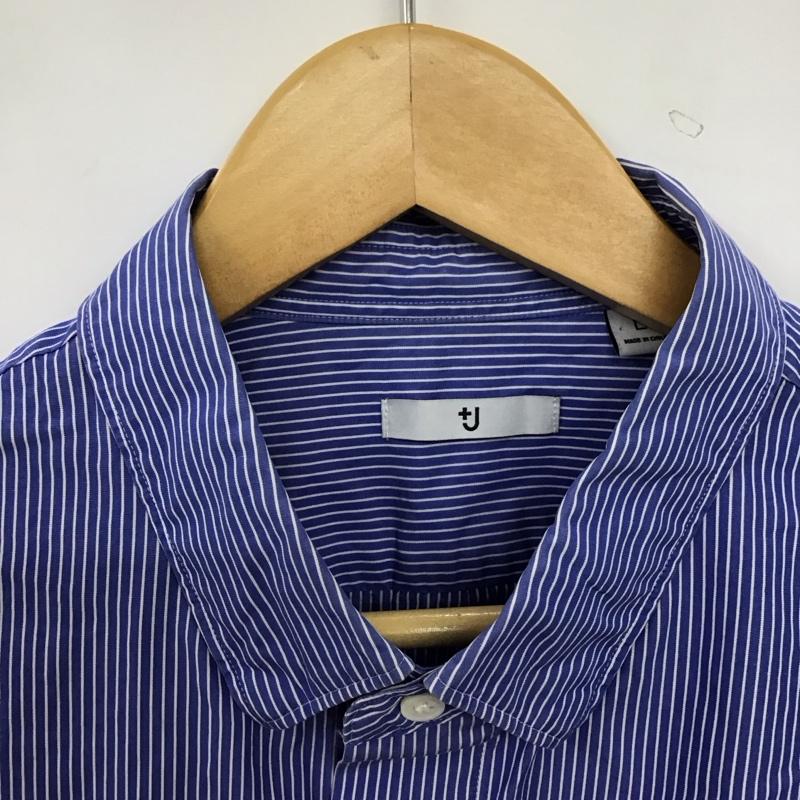 ユニクロ UNIQLO シャツ、ブラウス 長袖 長袖シャツ ストライプシャツ カラーシャツ L ストライプ 青 / ブルー / blue メンズ USED 古着 中古 10156926