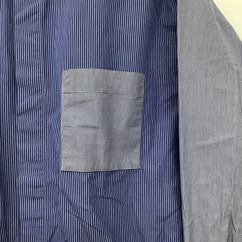 ユニクロ UNIQLO シャツ、ブラウス 長袖 長袖シャツ ストライプシャツ カラーシャツ L ストライプ 青 / ブルー / blue メンズ USED 古着 中古 10156926