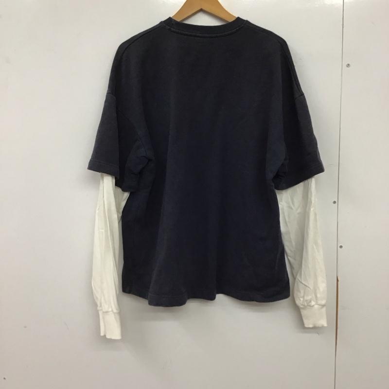 ザラ ZARA トレーナー 長袖 長袖トレーナー スウェット クルーネック プルオーバー M ロゴ、文字 紺 / ネイビー / navy メンズ USED 古着 中古 10156928