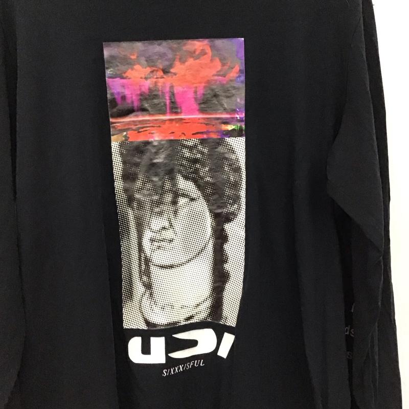 ディーゼル DIESEL カットソー 長袖 長袖カットソー クルーネックカットソー プリントカットソー M プリント 黒 / ブラック / black メンズ USED 古着 中古 10156929