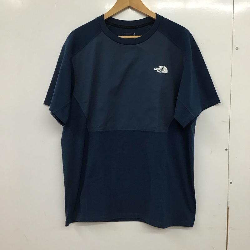 ザノースフェイス THE NORTH FACE Tシャツ 半袖 nt32298 ショートスリーブクライムハイブリッドクルー L ロゴ、文字 紺 / ネイビー / navy メンズ USED 古着 中古 10156945