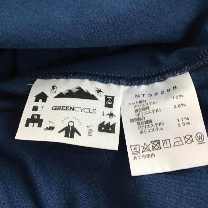 ザノースフェイス THE NORTH FACE Tシャツ 半袖 nt32298 ショートスリーブクライムハイブリッドクルー L ロゴ、文字 紺 / ネイビー / navy メンズ USED 古着 中古 10156945