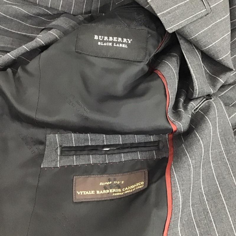 バーバリーブラックレーベル BURBERRY BLACK LABEL ジャケット、上着 ジャケット、ブレザー カジュアルジャケット テーラードジャケット 38 ストライプ 灰 / グレー / gray メンズ USED 古着 中古 10156948