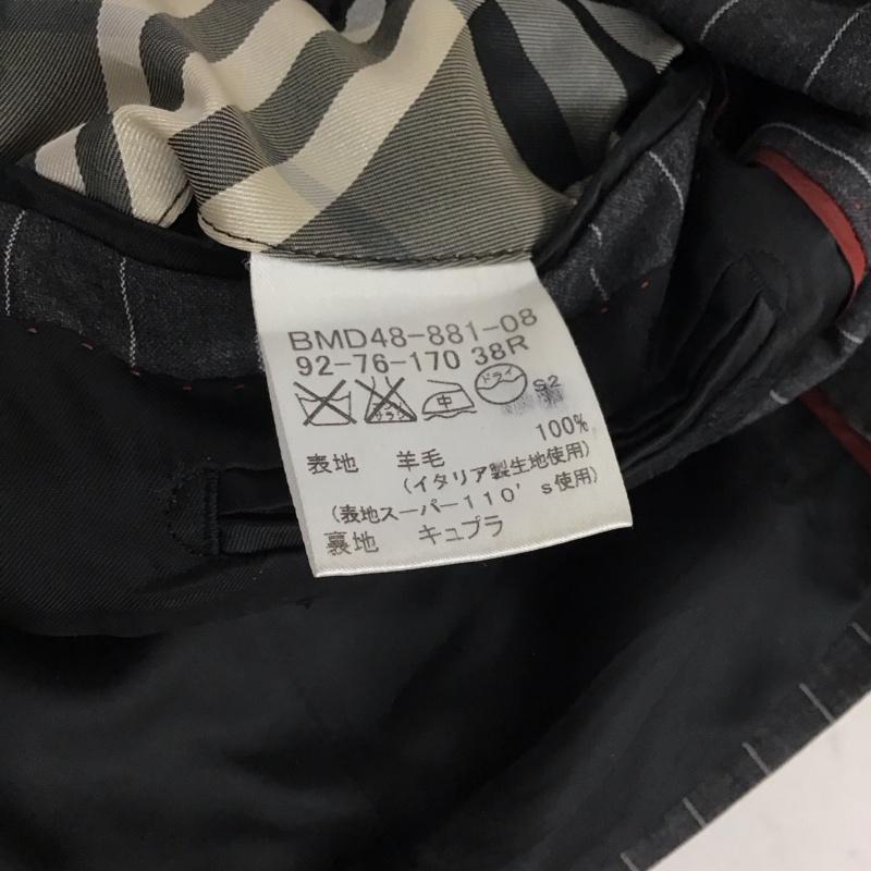 バーバリーブラックレーベル BURBERRY BLACK LABEL ジャケット、上着 ジャケット、ブレザー カジュアルジャケット テーラードジャケット 38 ストライプ 灰 / グレー / gray メンズ USED 古着 中古 10156948