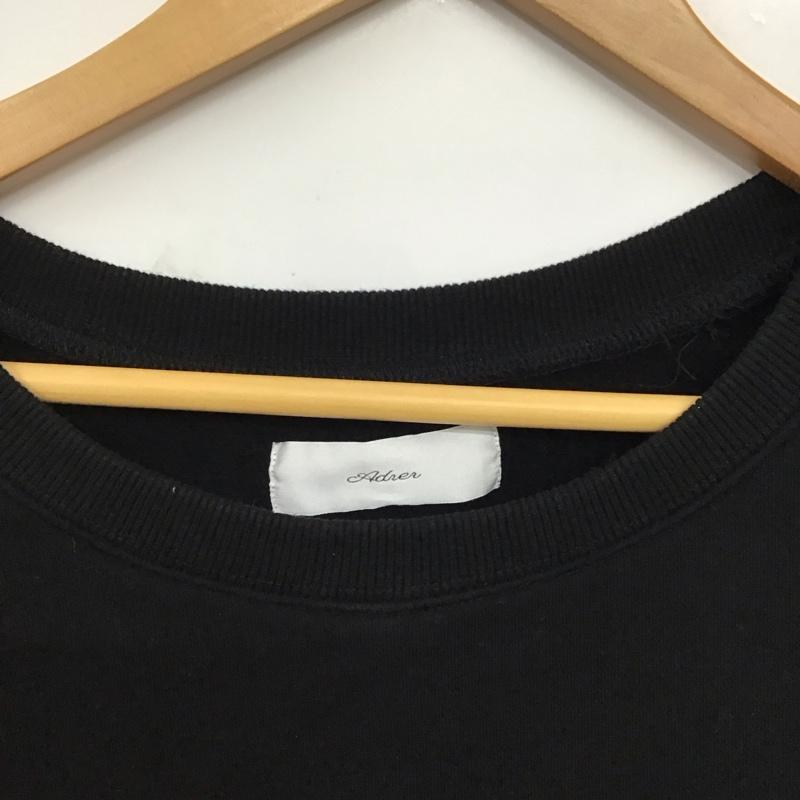 アドラー ADRER トレーナー 長袖 長袖トレーナー スウェット プルオーバー M ロゴ、文字 黒 / ブラック / black メンズ USED 古着 中古 10156949