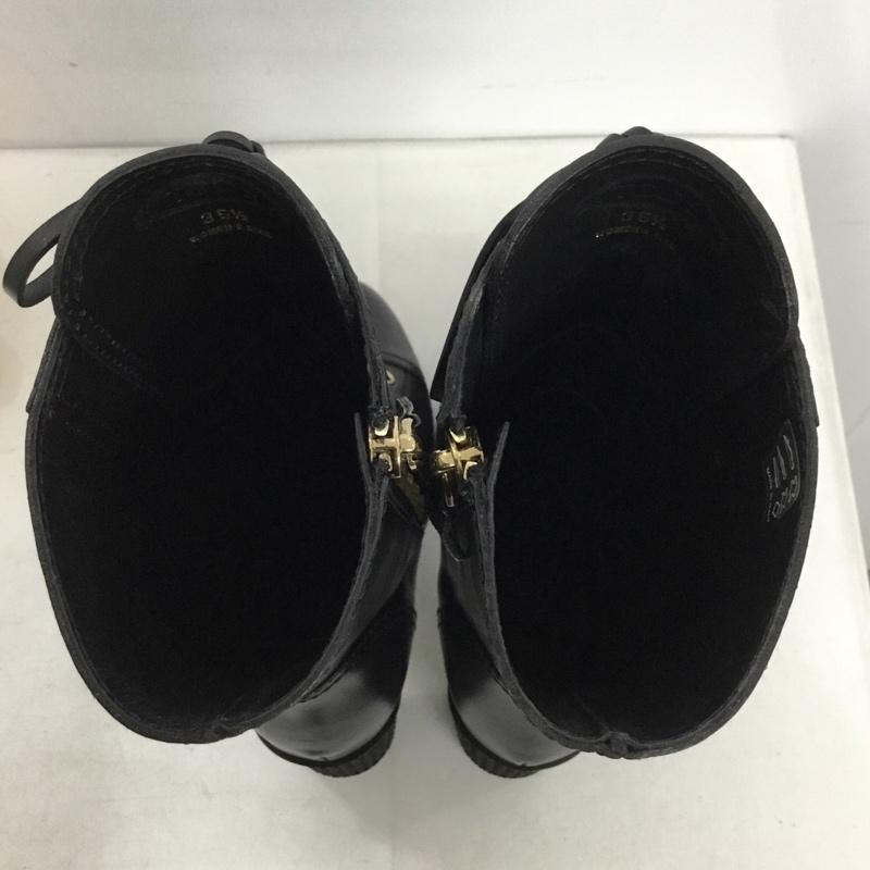 トッズ TOD S ブーツ 一般 レースアップ ミドル丈 タッセル 箱有 35.5 サイドファスナー 無地 黒 / ブラック / black レディース USED 古着 中古 10156954